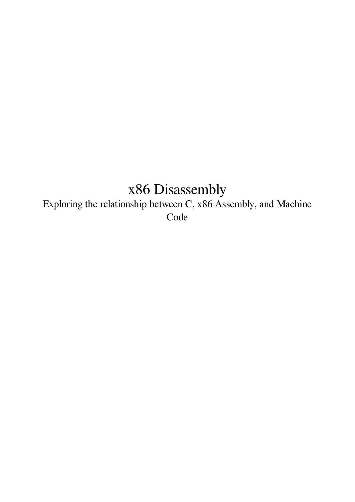 x86 Disassembly